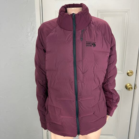 Mountain Hardwear Stretchdown Womens Jacket XL Down Puffer Burgundy Snow D24